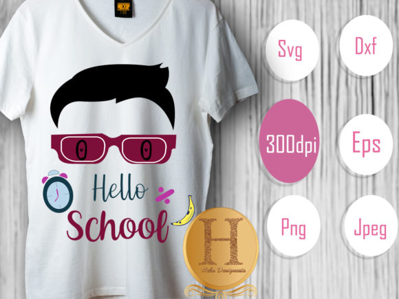 Hello School Graphics for Crafts & Sales