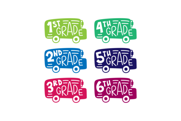 School Bus and Grades: Graphics for Crafts & Brands