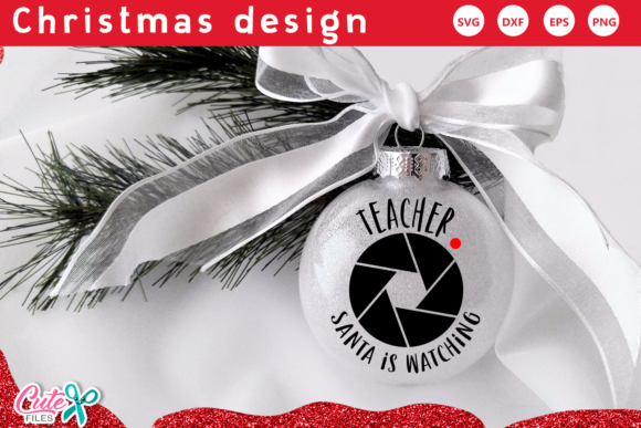 Teacher Santa Ornament SVG for Crafts and Graphics